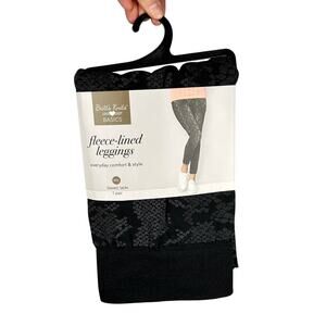 NWT Britt's Knits Snakeskin Print Fleece Lined Leggings Women's M/L